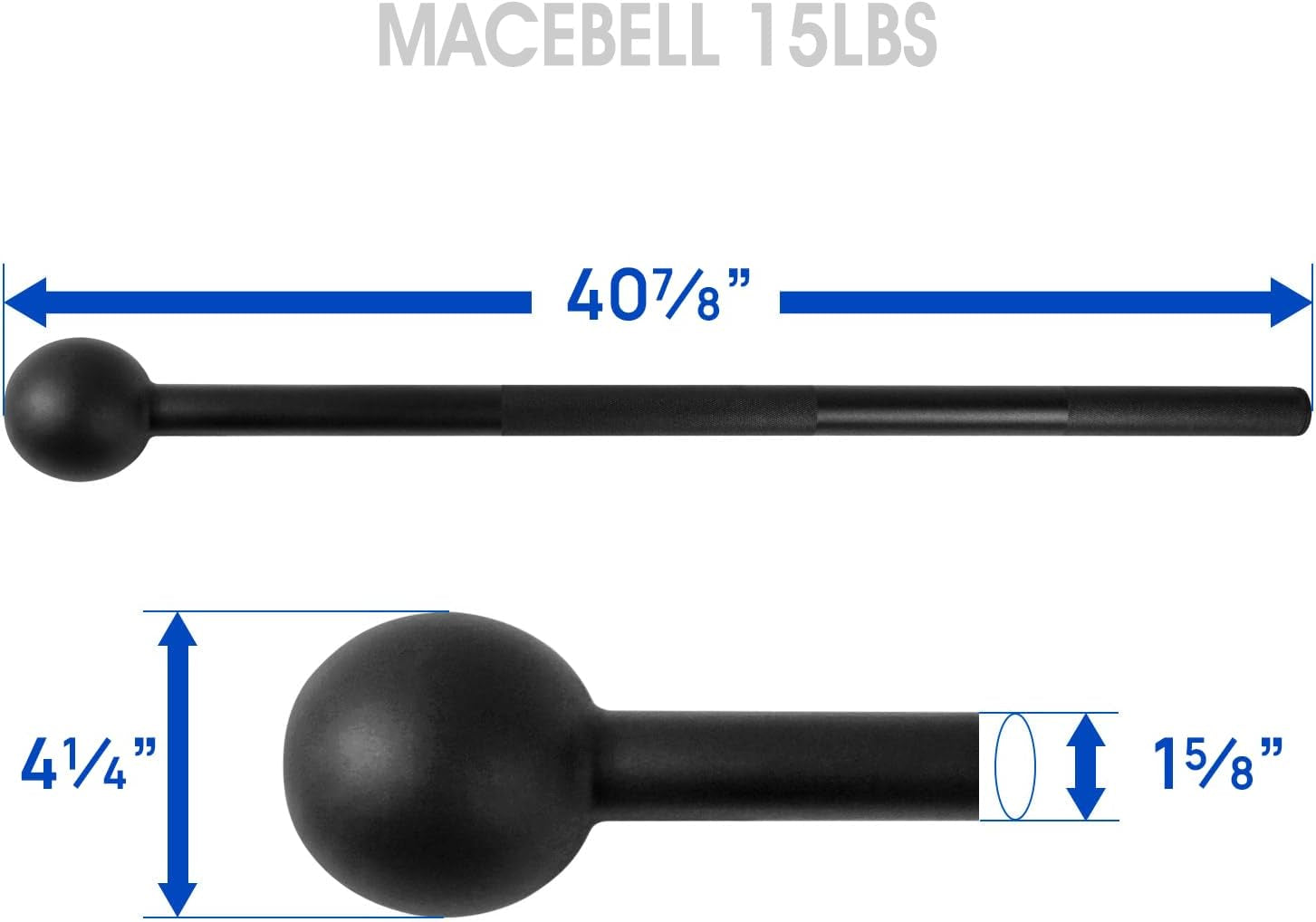 Steel Mace Bell for Strength Training, Support Full Body, Muscles, Shoulder, Grips & Forearms Workouts, Stretching 15LB 