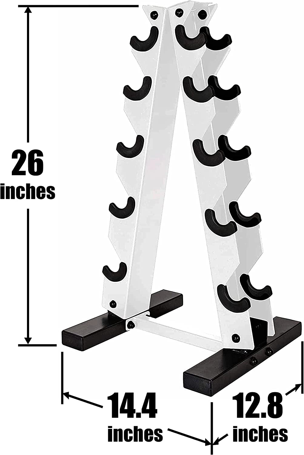 5-25Lb Rubber Coated Hex Dumbbell Set with a Frame Storage Rack Non-Slip Hex Shape