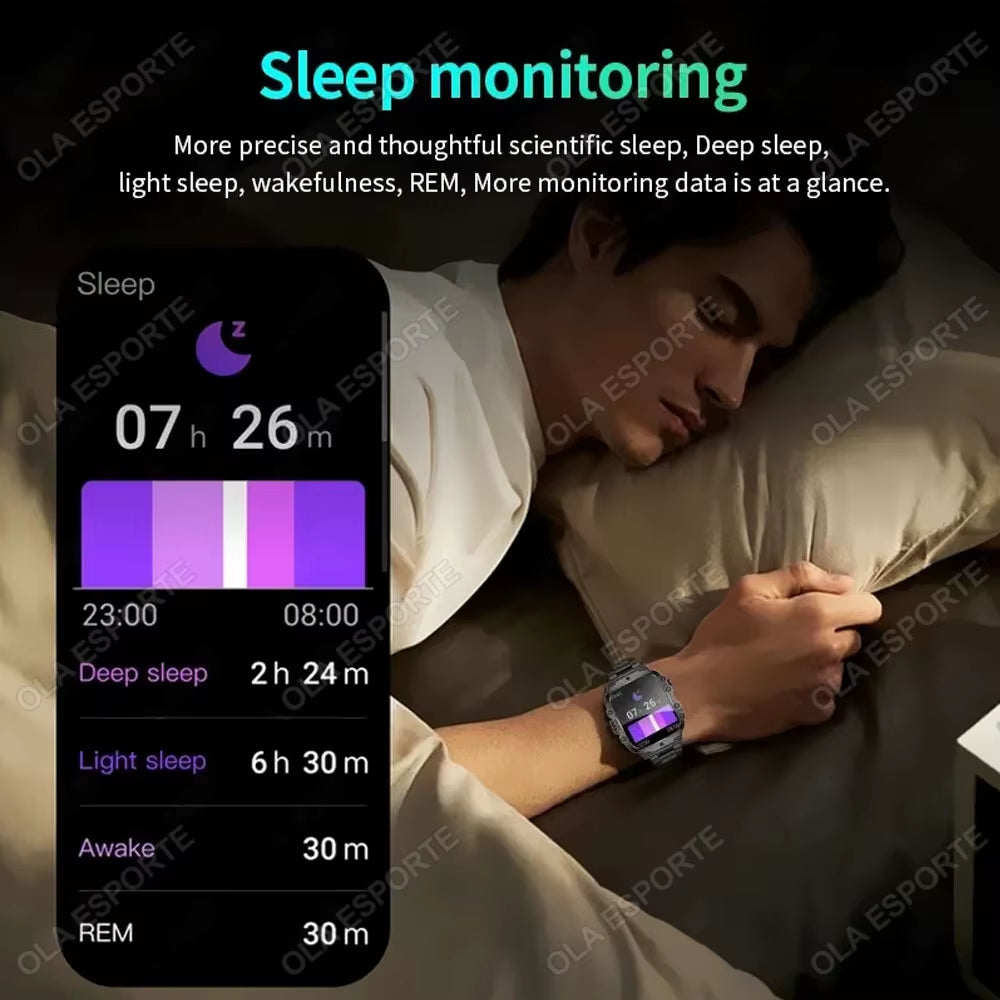 original men smartwatch flashlight bluetooth call fitness clock ip68 waterproof sports men