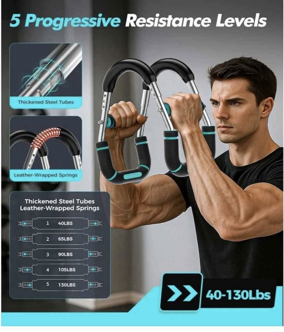 Twister Arm Trainer, Adjustable 5 Resistance Levels Chest & Arm Workout