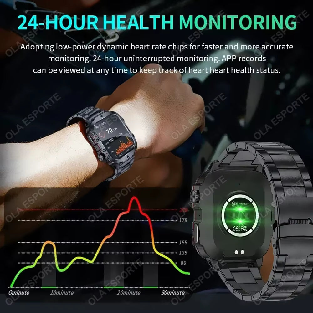 original men smartwatch flashlight bluetooth call fitness clock ip68 waterproof sports men